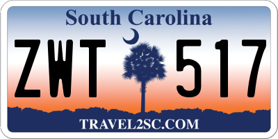 SC license plate ZWT517
