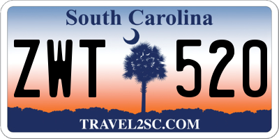 SC license plate ZWT520