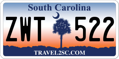 SC license plate ZWT522