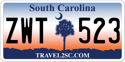 SC license plate ZWT523