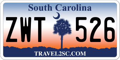 SC license plate ZWT526