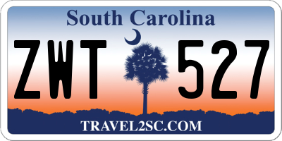 SC license plate ZWT527