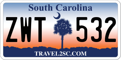 SC license plate ZWT532