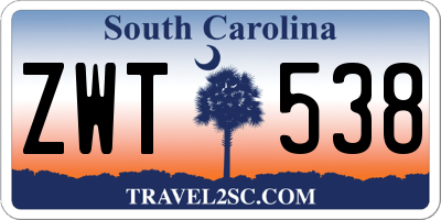 SC license plate ZWT538
