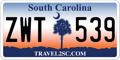 SC license plate ZWT539