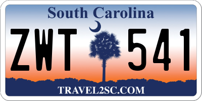 SC license plate ZWT541