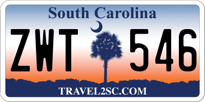 SC license plate ZWT546