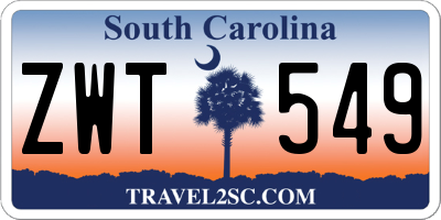 SC license plate ZWT549