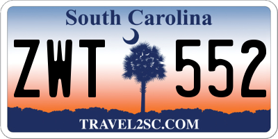 SC license plate ZWT552