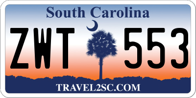 SC license plate ZWT553