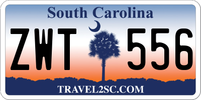 SC license plate ZWT556