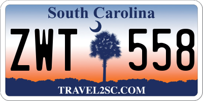 SC license plate ZWT558