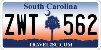 SC license plate ZWT562