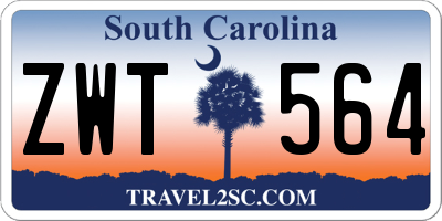 SC license plate ZWT564