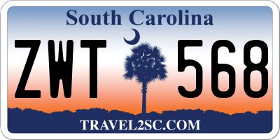 SC license plate ZWT568
