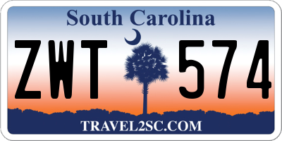 SC license plate ZWT574