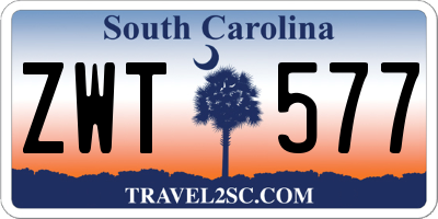 SC license plate ZWT577