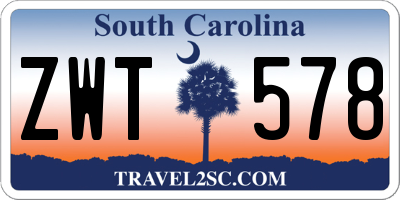 SC license plate ZWT578