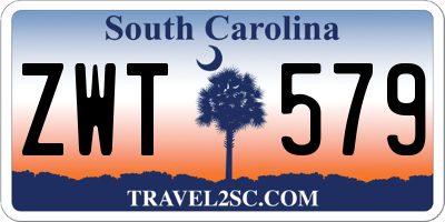 SC license plate ZWT579
