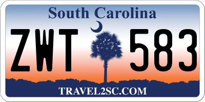 SC license plate ZWT583