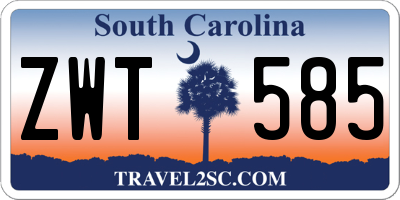 SC license plate ZWT585