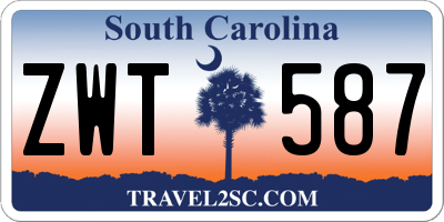 SC license plate ZWT587