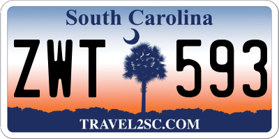 SC license plate ZWT593