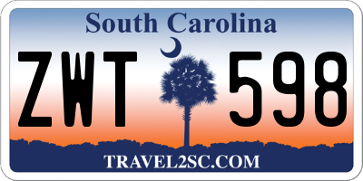 SC license plate ZWT598
