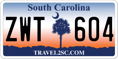 SC license plate ZWT604