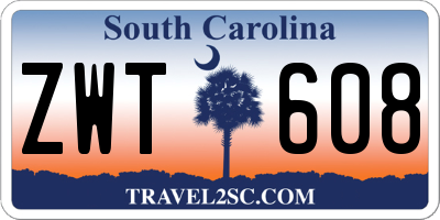 SC license plate ZWT608