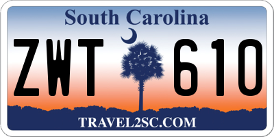 SC license plate ZWT610