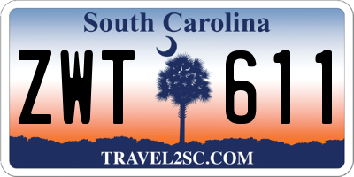 SC license plate ZWT611