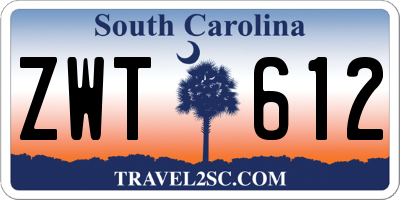 SC license plate ZWT612