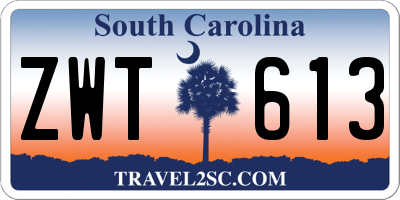 SC license plate ZWT613