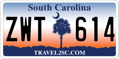 SC license plate ZWT614