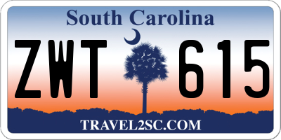 SC license plate ZWT615