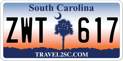 SC license plate ZWT617