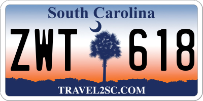 SC license plate ZWT618