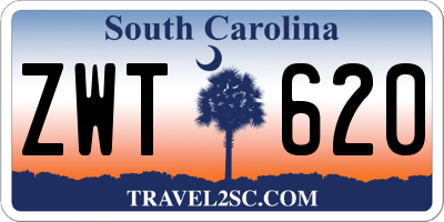 SC license plate ZWT620