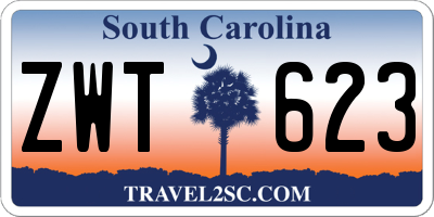 SC license plate ZWT623
