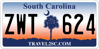 SC license plate ZWT624