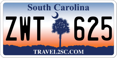 SC license plate ZWT625