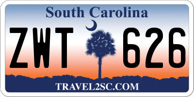 SC license plate ZWT626