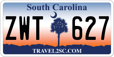 SC license plate ZWT627