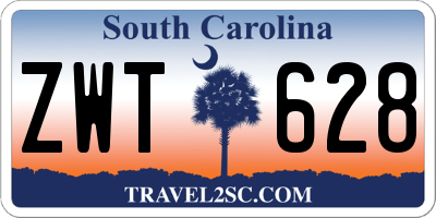SC license plate ZWT628