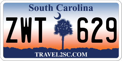 SC license plate ZWT629