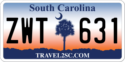 SC license plate ZWT631