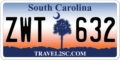 SC license plate ZWT632