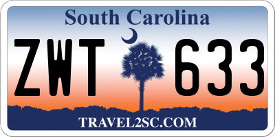 SC license plate ZWT633
