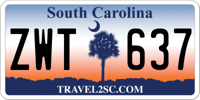 SC license plate ZWT637